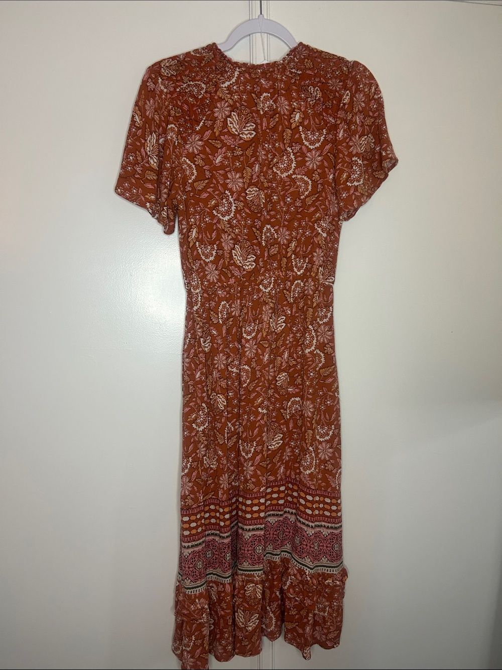 Knox Rose Rust Floral Boho Maxi Dress - Picture 6 of 8